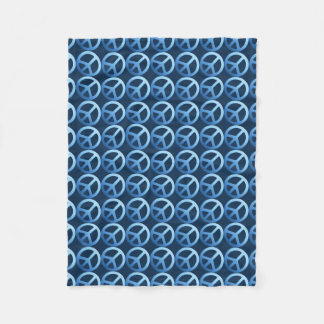 Couverture Polaire Motif bleu de signe de paix