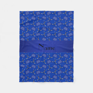 Couverture Polaire Motif bleu nommé personnalisé d'hockey