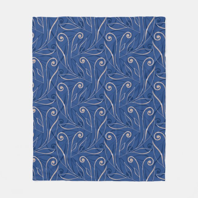 Couverture Polaire Motif Blue Swirls (Devant)