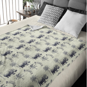 Couverture Polaire Motif botanique du Nil