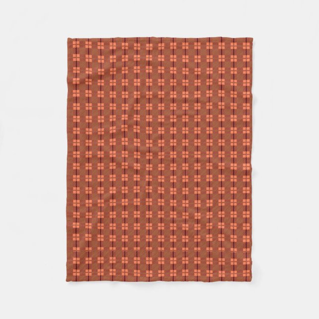 Couverture Polaire Motif Brown rouge complexe (Devant)