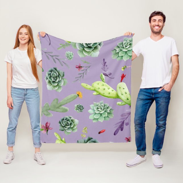 Couverture Polaire Motif Cactus 7 (En situation)
