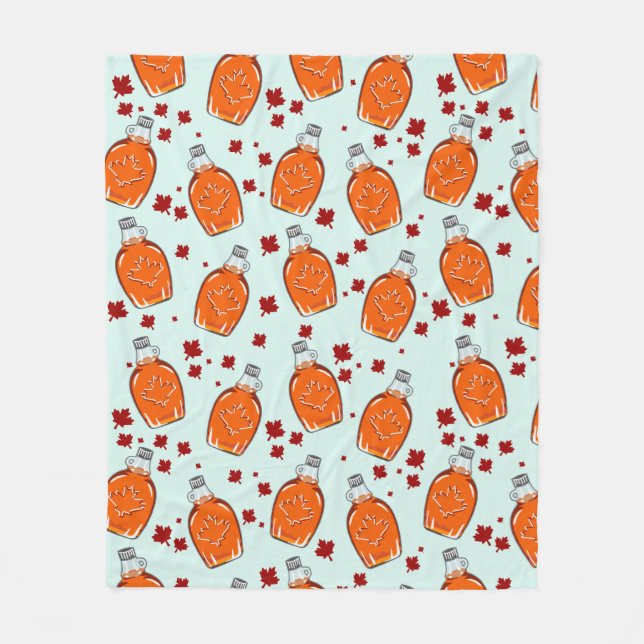 Couverture Polaire Motif canadien de sirop d'érable (Devant)