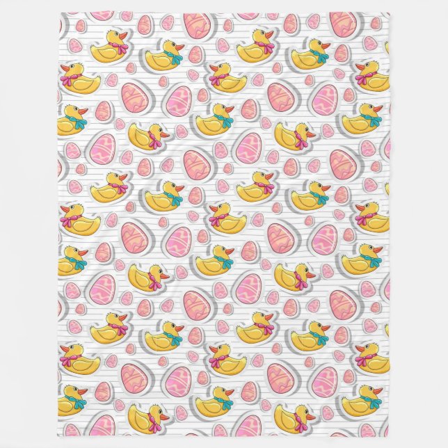 Couverture Polaire Motif Canard Et Oeufs De Pâques (Devant)