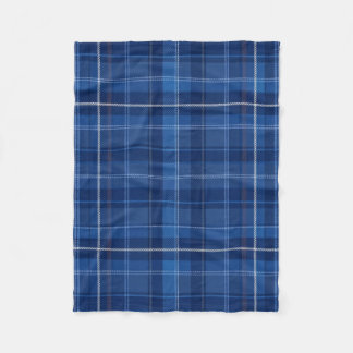 Couverture Polaire Motif carreaux bleu marine et bleu roi