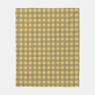 Couverture Polaire Motif carreaux gingham jaune