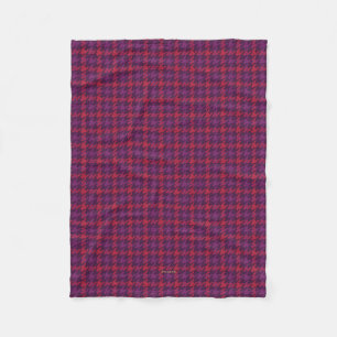 Couverture Polaire Motif carreaux pied de poule rouge cramoisi rétro