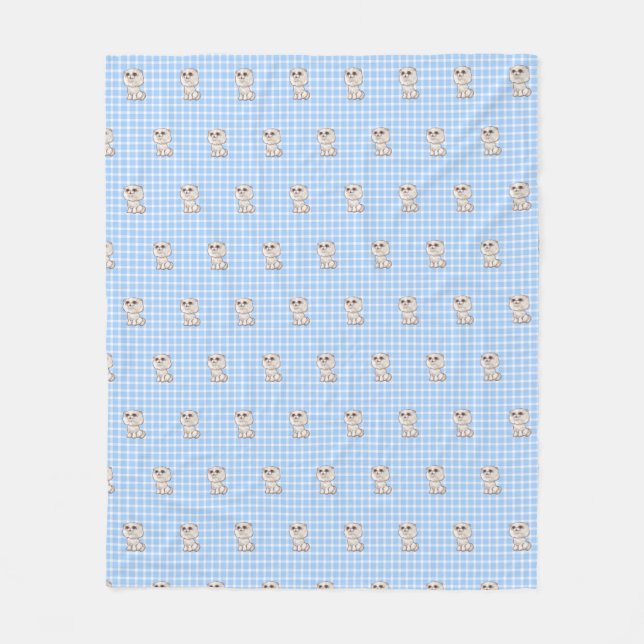 Couverture Polaire motif chats (Devant)