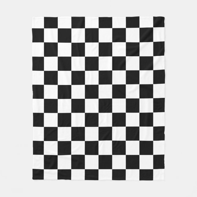 Couverture Polaire Motif chèque À damiers noir blanc (Devant)
