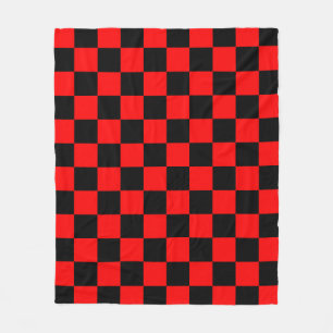 Couverture Polaire Motif chèque À damiers rouge