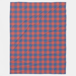 Couverture Polaire Motif chèque En vichy bleu et rouge classique