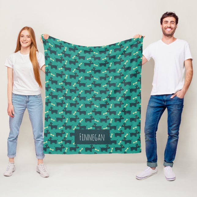 Couverture Polaire Motif chien mignon avec lecteur de disquette oreil (En situation)
