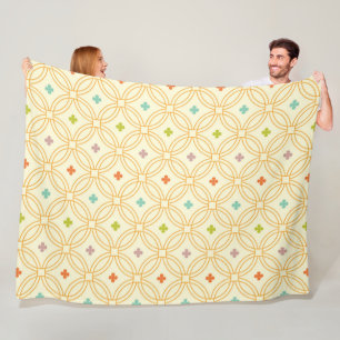 Couverture Polaire Motif circulaire à verrouillage géométrique rétro