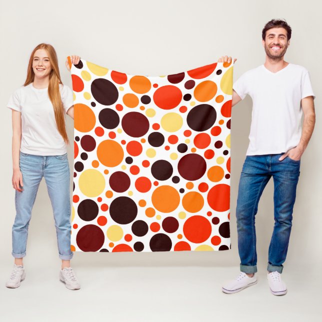 Couverture Polaire Motif circulaire rétro (En situation)
