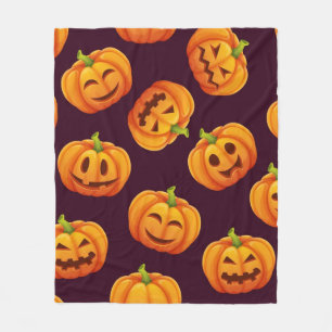 Couverture Polaire motif citrouille