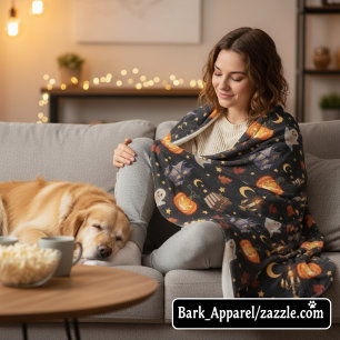 Couverture Polaire Motif Citrouille éffrayant Halloween Ghost