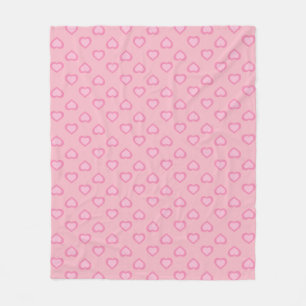 Couverture Polaire Motif Coeurs roses