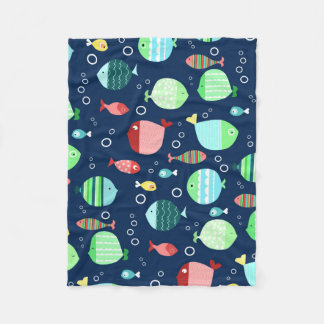 Couverture Polaire Motif coloré de poissons