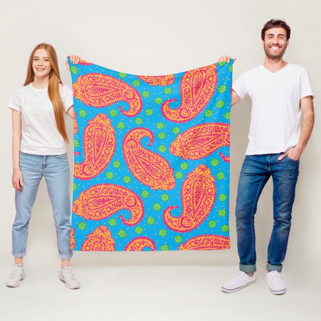 Couverture Polaire Motif coloré Paisley (En situation)