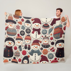Couverture Polaire Motif courbé des Snowmen