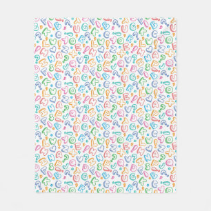 Couverture Polaire motif d'alphabet