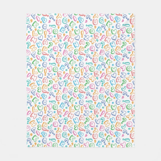 Couverture Polaire motif d'alphabet (Devant)