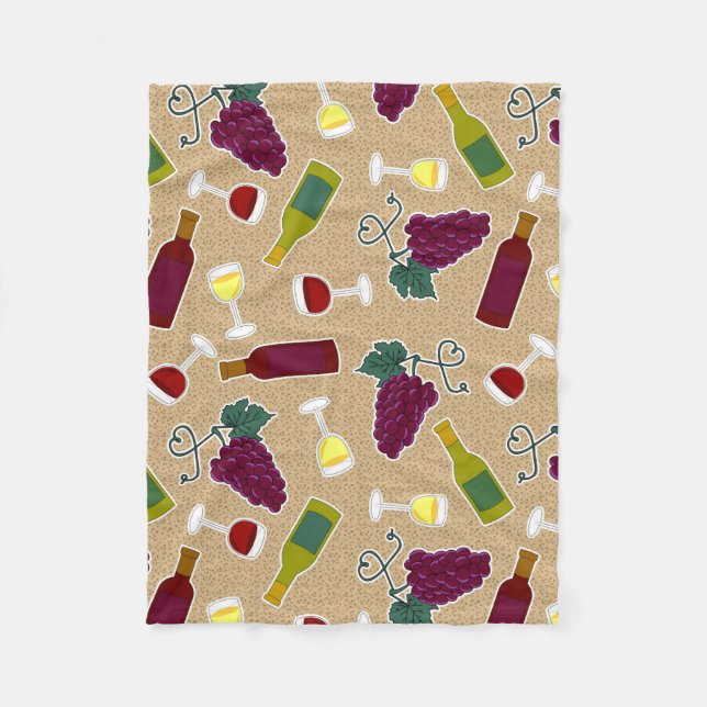 Couverture Polaire Motif d'amateur de vin (Devant)