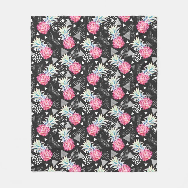 Couverture Polaire Motif d'ananas triangulaire texturé (Devant)