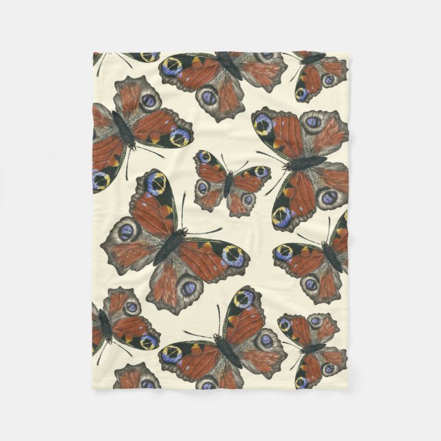 Couverture Polaire Motif d'aquarelle papillons (Devant)