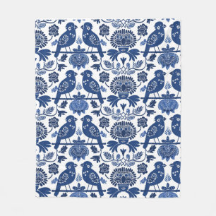 Couverture Polaire Motif d'art populaire finlandais
