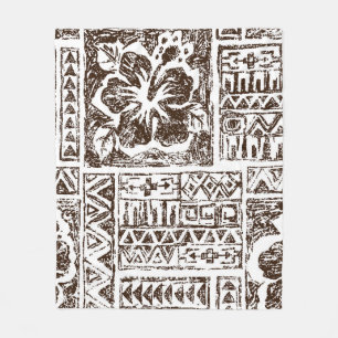 Couverture Polaire Motif d'art tropical autochtone hawaïen