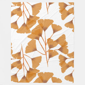 Couverture Polaire Motif d'automne Ginkgo Leaf