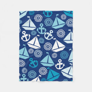 Couverture Polaire Motif de bande dessinée avec des voiliers
