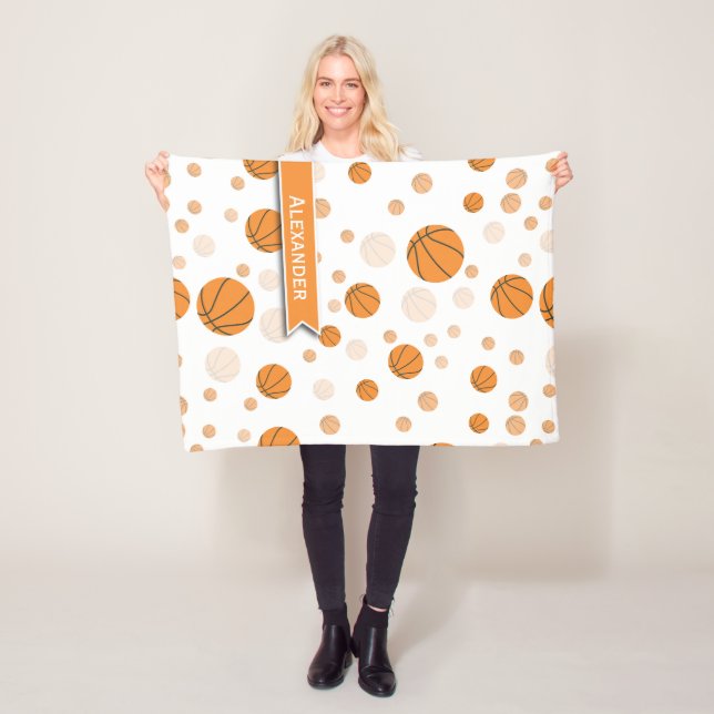 Couverture Polaire Motif de basket-ball personnalisé (En situation)