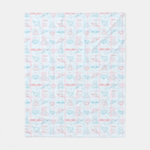 Couverture Polaire motif de bébé avec l'ours de nounours