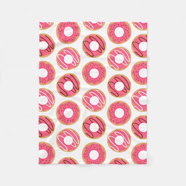 Couverture Polaire Motif de beignets roses mignons (Devant)
