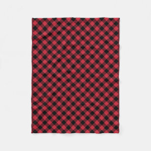 Couverture Polaire Motif de bison rouge rustique noir plaqué