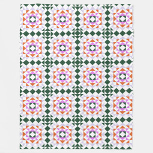 Couverture Polaire Motif de bloc de courtepointe géométrique moderne 