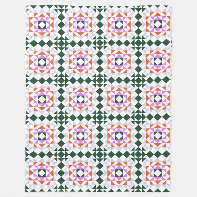 Couverture Polaire Motif de bloc de courtepointe géométrique moderne  (Devant)