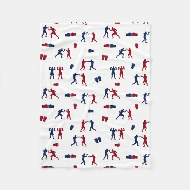 Couverture Polaire Motif de boîte rouge et bleu (Devant)