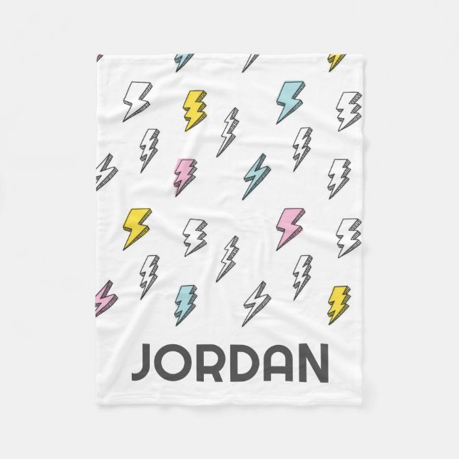 Couverture Polaire Motif de boulon de foudre à doodle mignon (Devant)