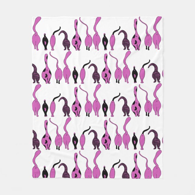 Couverture Polaire Motif de boutons de chats violets (Devant)