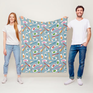 Couverture Polaire Motif de brosse à dents et de pâte dentifrice
