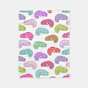 Couverture Polaire Motif de caméléon d'arc-en-ciel