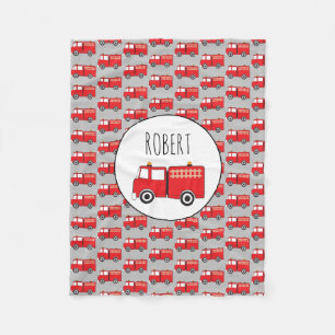 Couverture Polaire Motif de camion de feu rouge Customisé Nom des gar