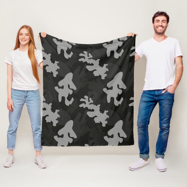 Couverture Polaire Motif de camouflage noir (En situation)