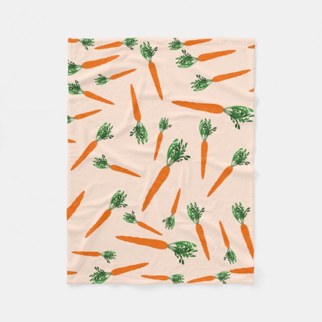 Couverture Polaire Motif de carottes orange (Devant)