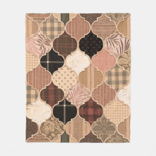 Couverture Polaire Motif De Carreaux Marocains Texturés Fa
