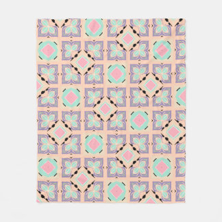 Couverture Polaire Motif de carrelage géométrique pastel | Rose Menth