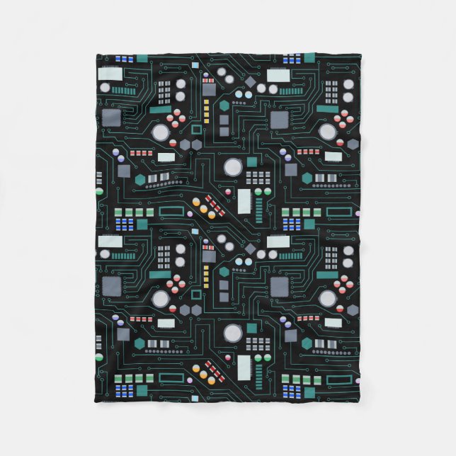 Couverture Polaire Motif de carte de circuit informatique (Devant)